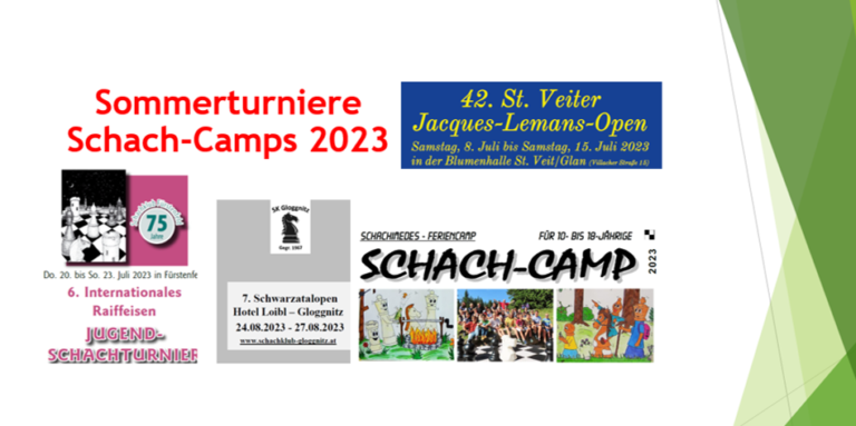 Update: Schachturniere Schachcamps Sommer 2023